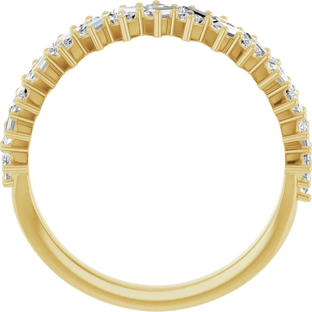 14K Scattered Diamond Anniversary Band