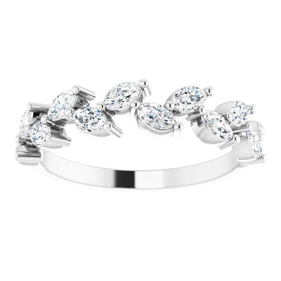 14K 5/8 CTW Natural Marquise Diamond Band
