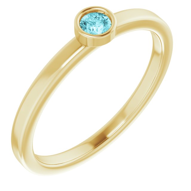 14K Bezel-Set Gemstone Ring