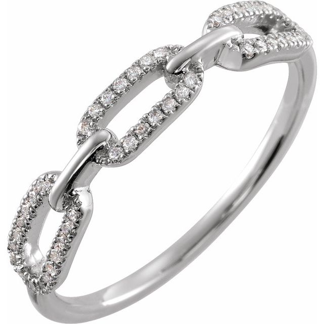 14K 1/6 CTW Natural Diamond Chain Link Ring