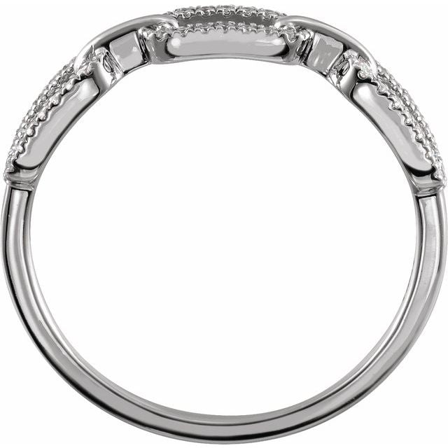 14K 1/6 CTW Natural Diamond Chain Link Ring