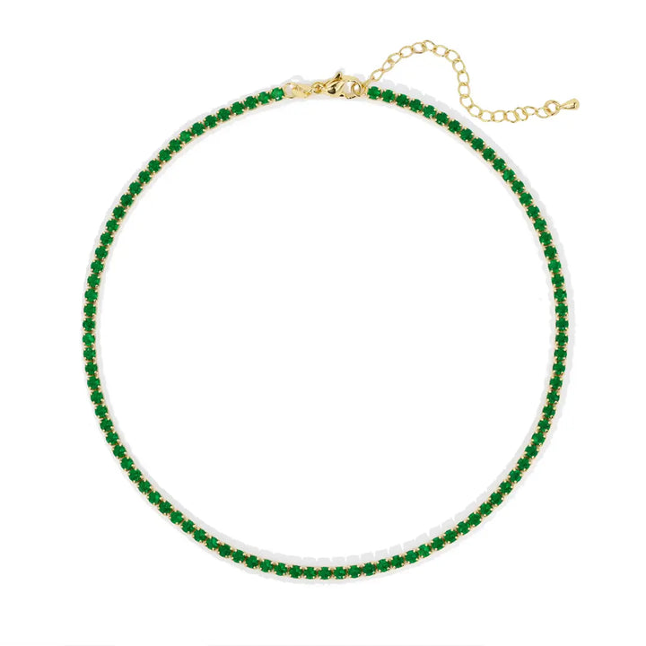 Emerald Gemstone Tennis Choker