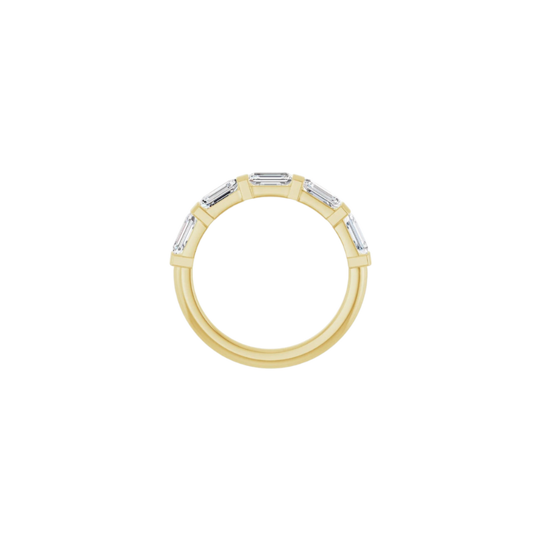 14K Emerald Diamond Anniversary Band