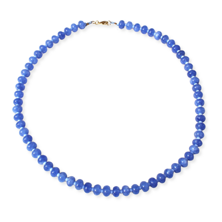 Cornflower Blue Beaded Necklace