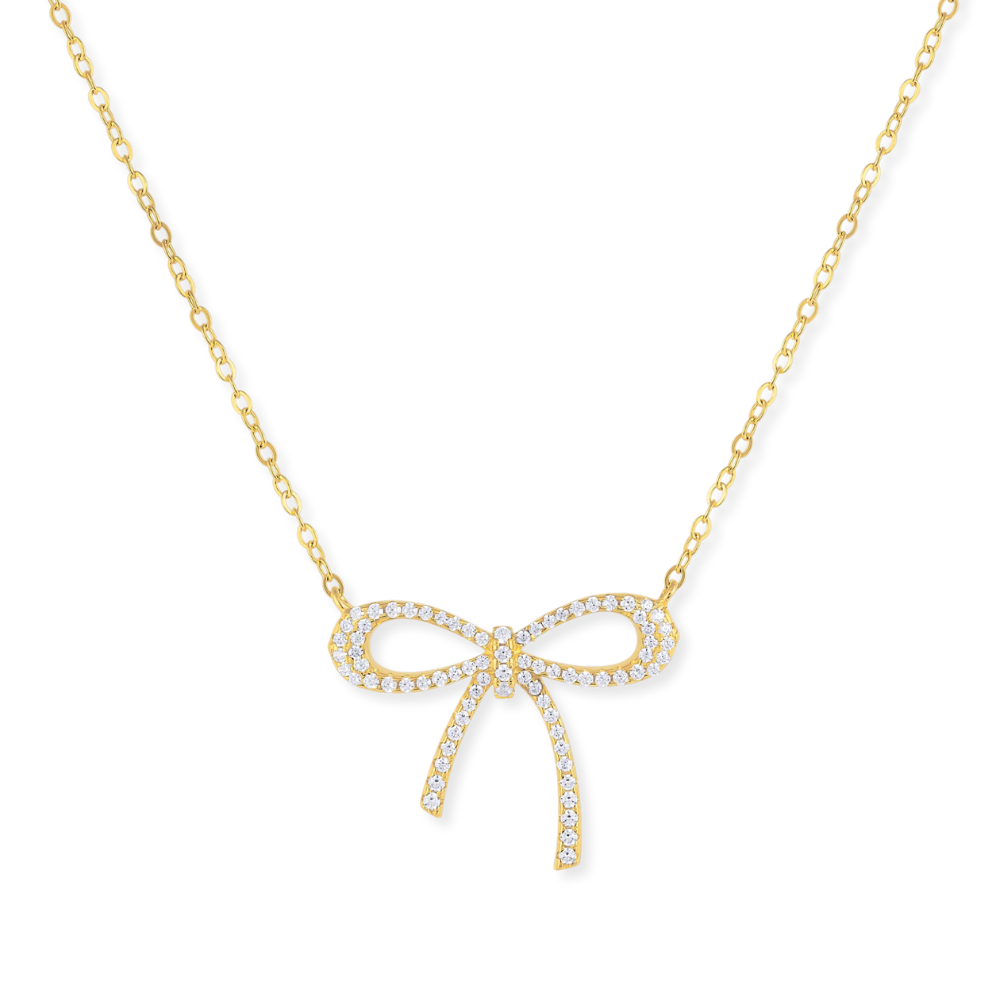 Pave Bow Necklace
