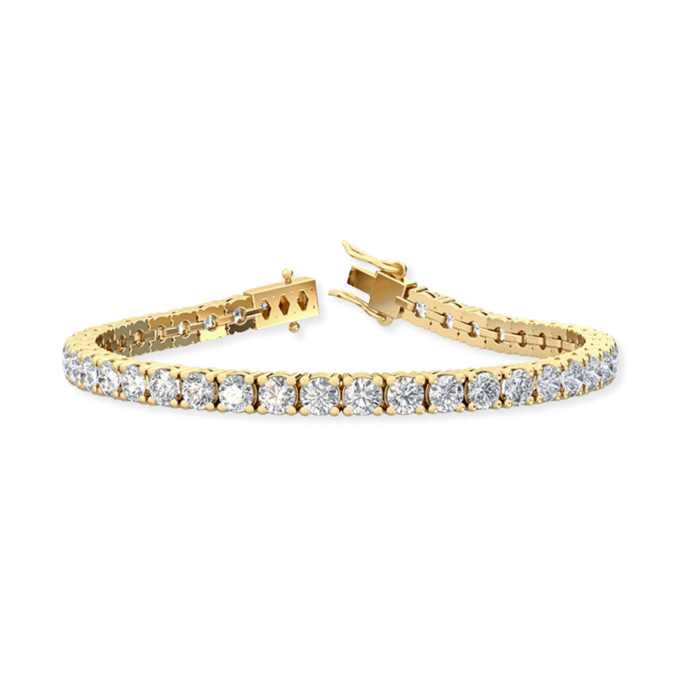 14K 4-Prong Lab Grown Diamond Tennis Bracelet