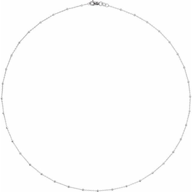 14K .85mm Faceted Bead Cable Chain