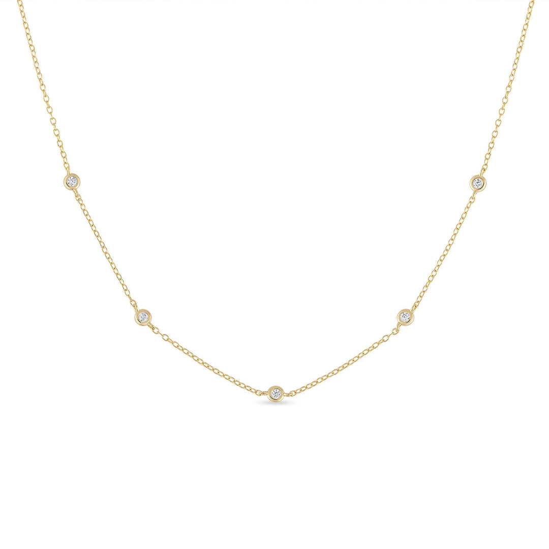 5-Station Bezel Necklace