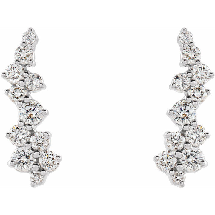 14K 1/3 CTW Natural Diamond Ear Climbers