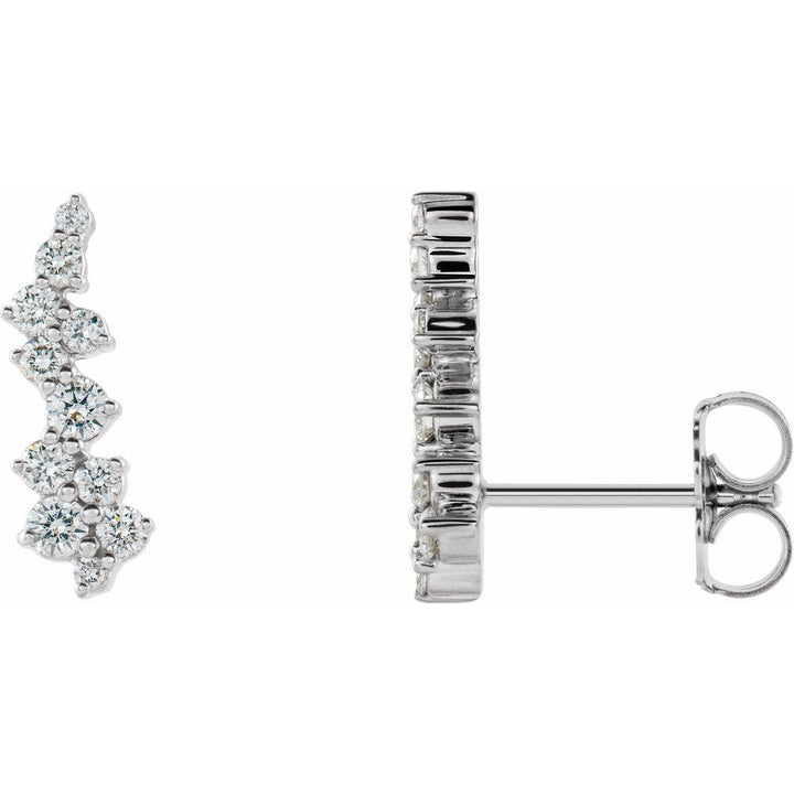 14K 1/3 CTW Natural Diamond Ear Climbers