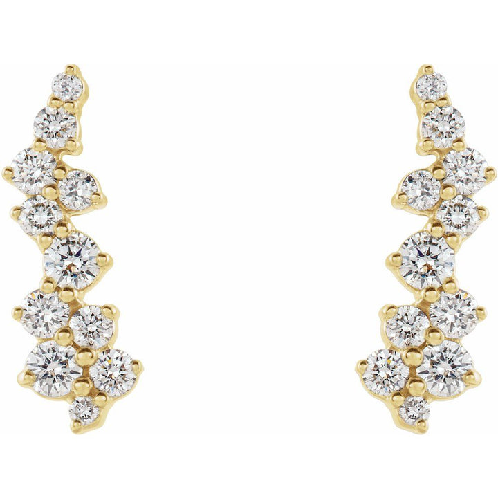 14K 1/3 CTW Natural Diamond Ear Climbers