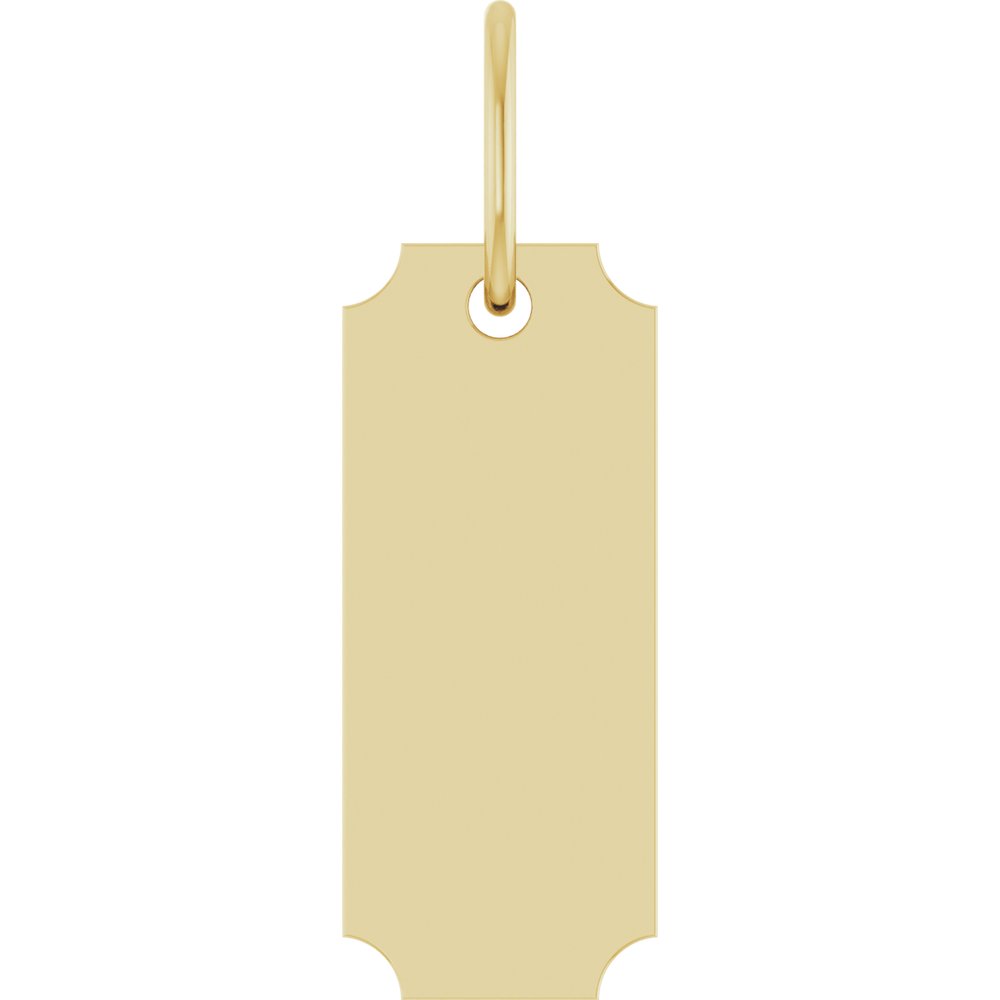 14K Engravable Dog Tag Pendant