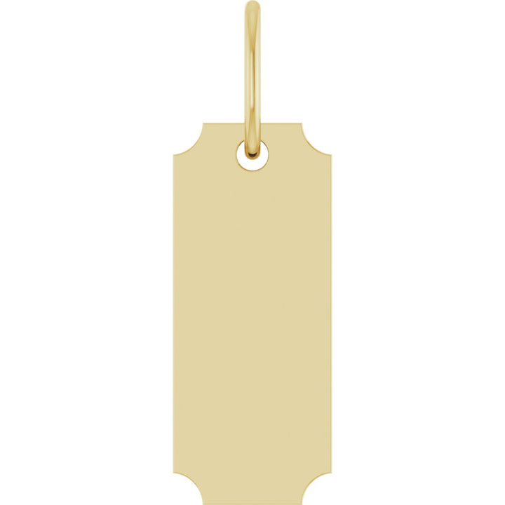 14K Engravable Dog Tag Pendant