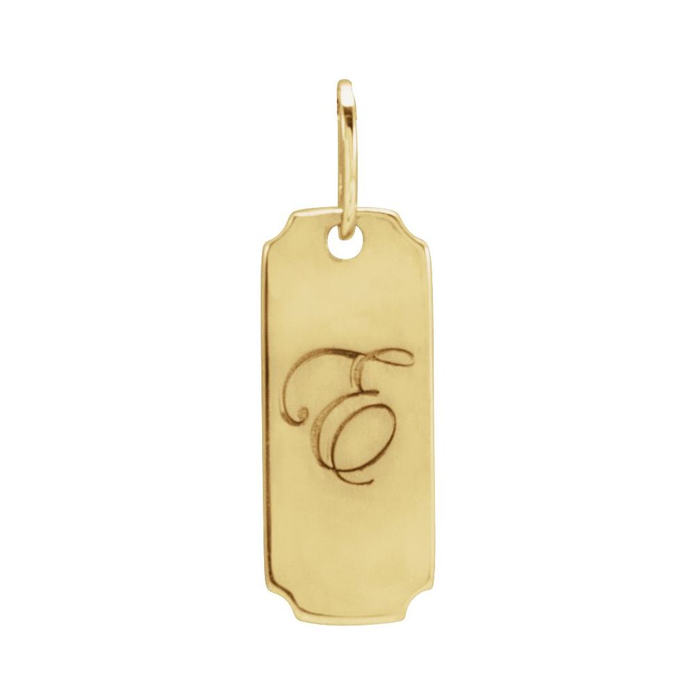 14K Engravable Dog Tag Pendant