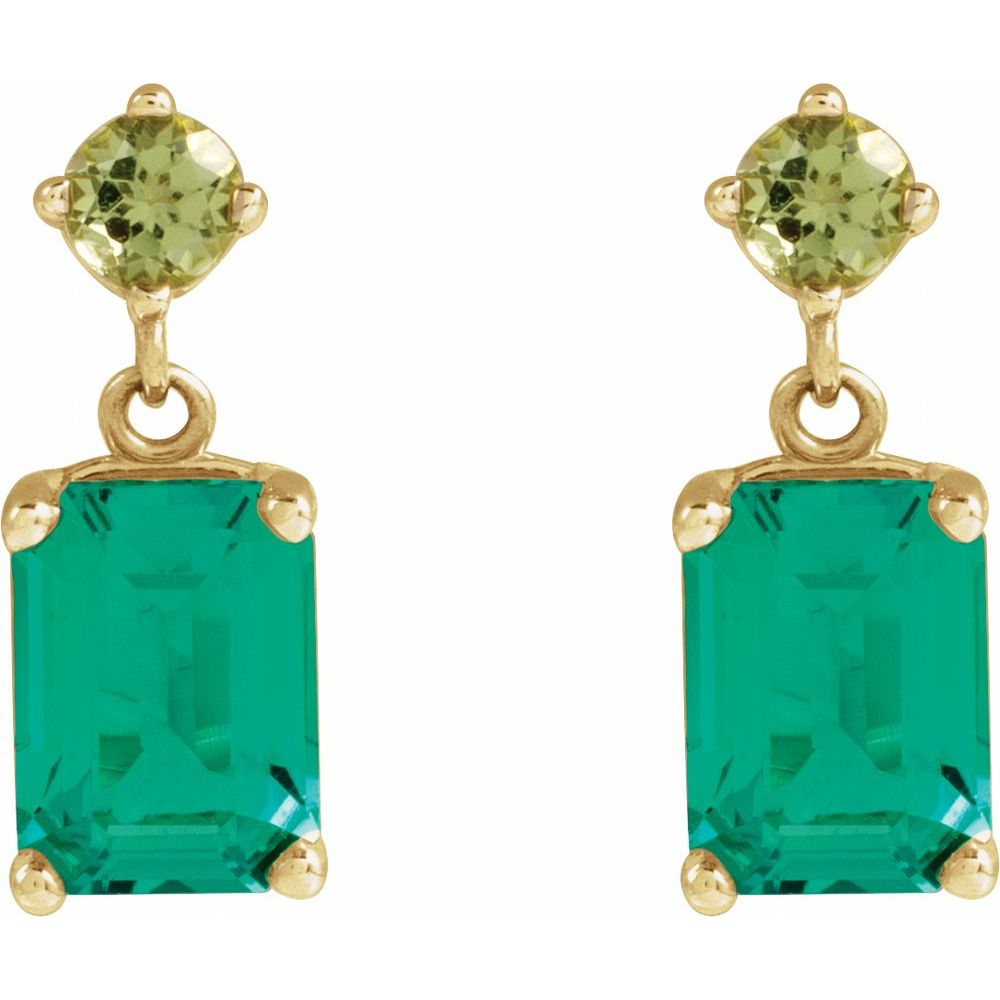 14K Gemstone Dangle Earrings