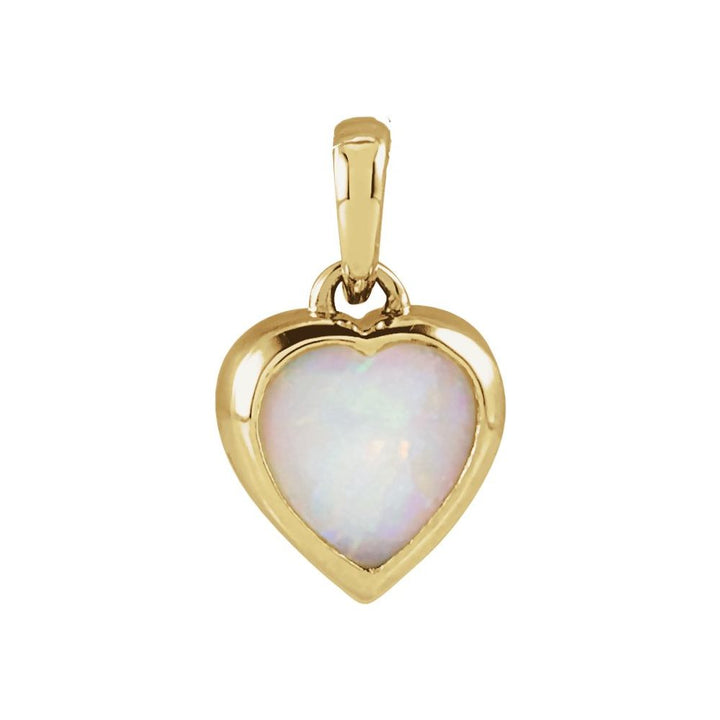 14K Opal Cabochon Heart Pendant