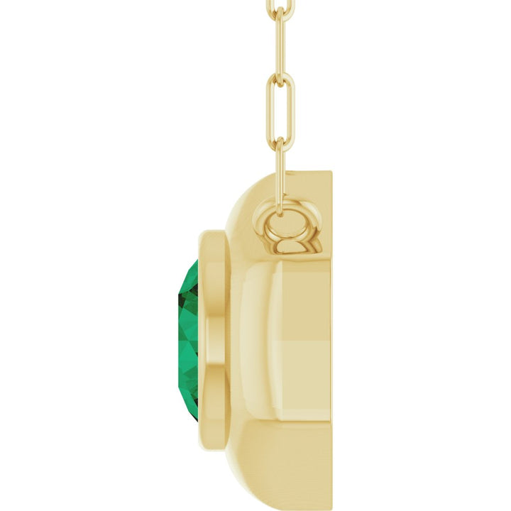 14K Geometric Bezel Gemstone Necklace