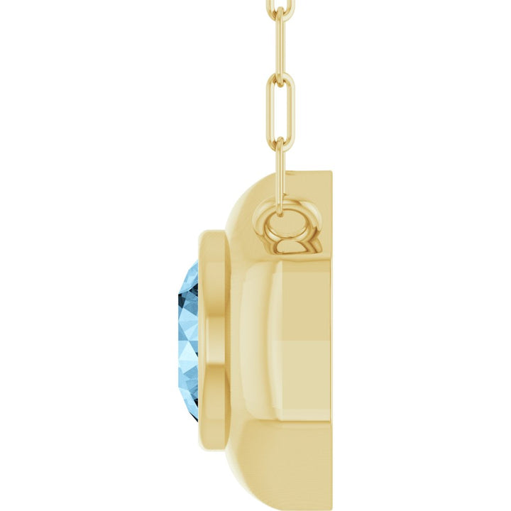 14K Geometric Bezel Gemstone Necklace