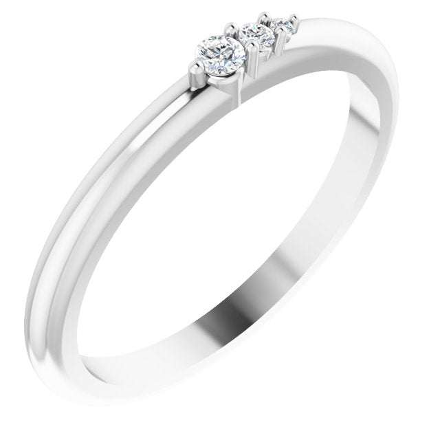 14K .05 CTW Natural Diamond Graduated Stack Ring