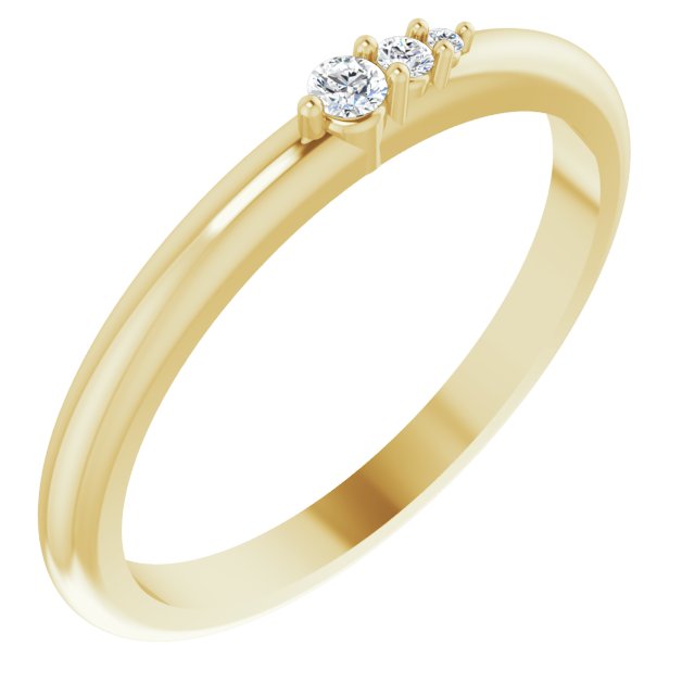 14K .05 CTW Natural Diamond Graduated Stack Ring