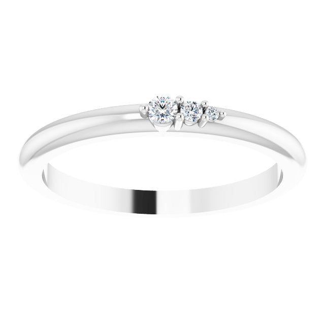 14K .05 CTW Natural Diamond Graduated Stack Ring