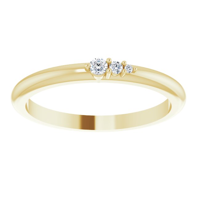 14K .05 CTW Natural Diamond Graduated Stack Ring
