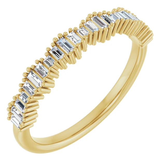 14K Graduating Baguette Diamond Anniversary Band