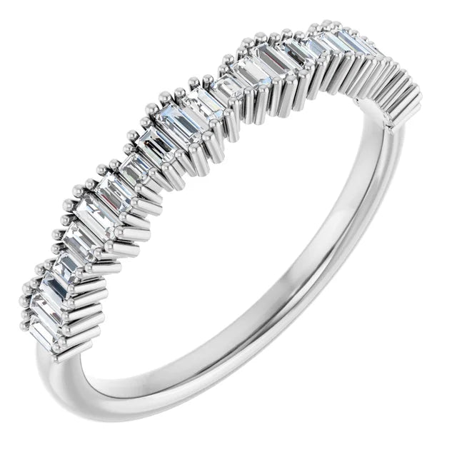 14K Graduating Baguette Diamond Anniversary Band