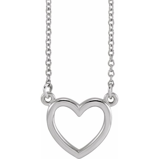 14K Open Heart Necklace