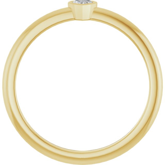 14K 1/10 CT Natural Diamond Bezel-Set Heart Ring