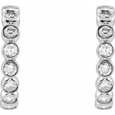 14K 1/3 CTW Bezel Set Lab-Grown Diamond Huggies