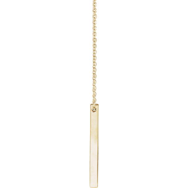 14K Engravable Four-Sided Vertical Bar Necklace