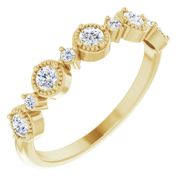 14K Diamond Beaded Halo Anniversary Band