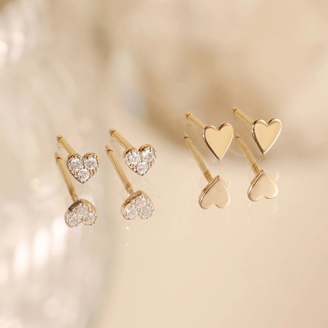 14K Heart Stud