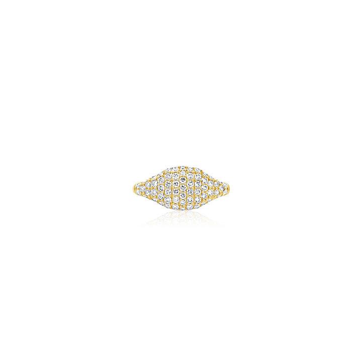 14K 1/2 CTW Natural Diamond Signet Pinky Ring