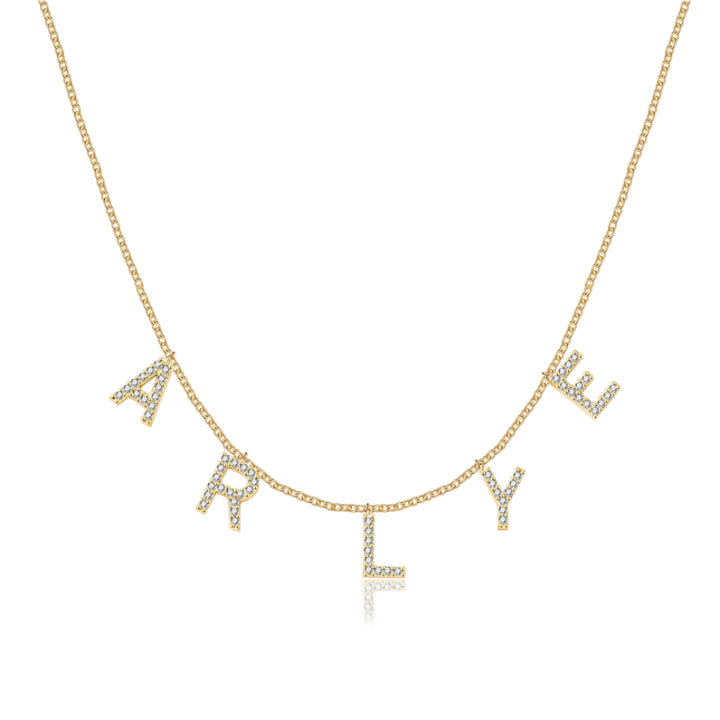 Pave Dangle Name Necklace