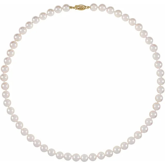 14KY 18" Akoya Pearl Necklace