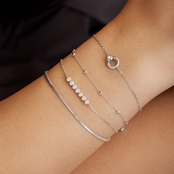 Bezel CZ Bar Bracelet