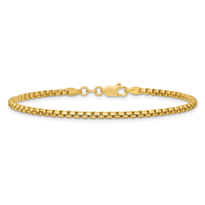 14K Semi-Solid Round Box Chain Bracelet