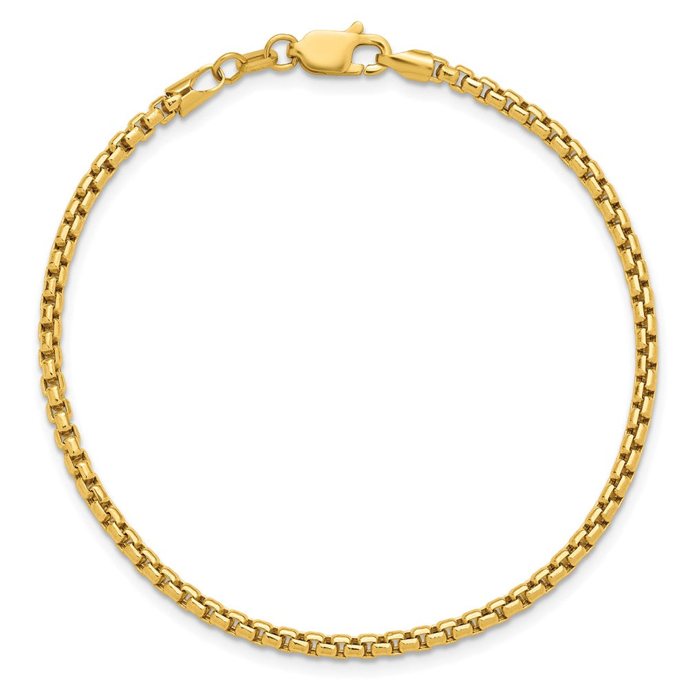 14K Semi-Solid Round Box Chain Bracelet