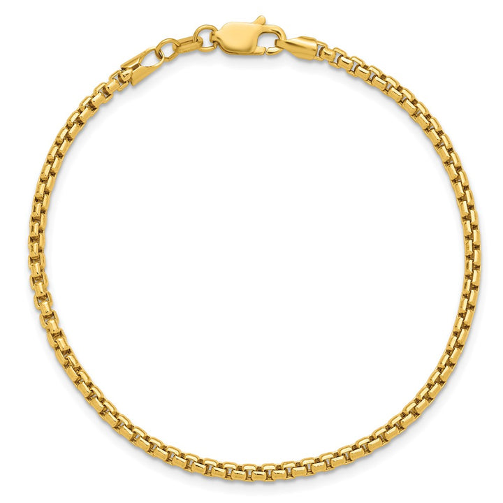 14K Semi-Solid Round Box Chain Bracelet