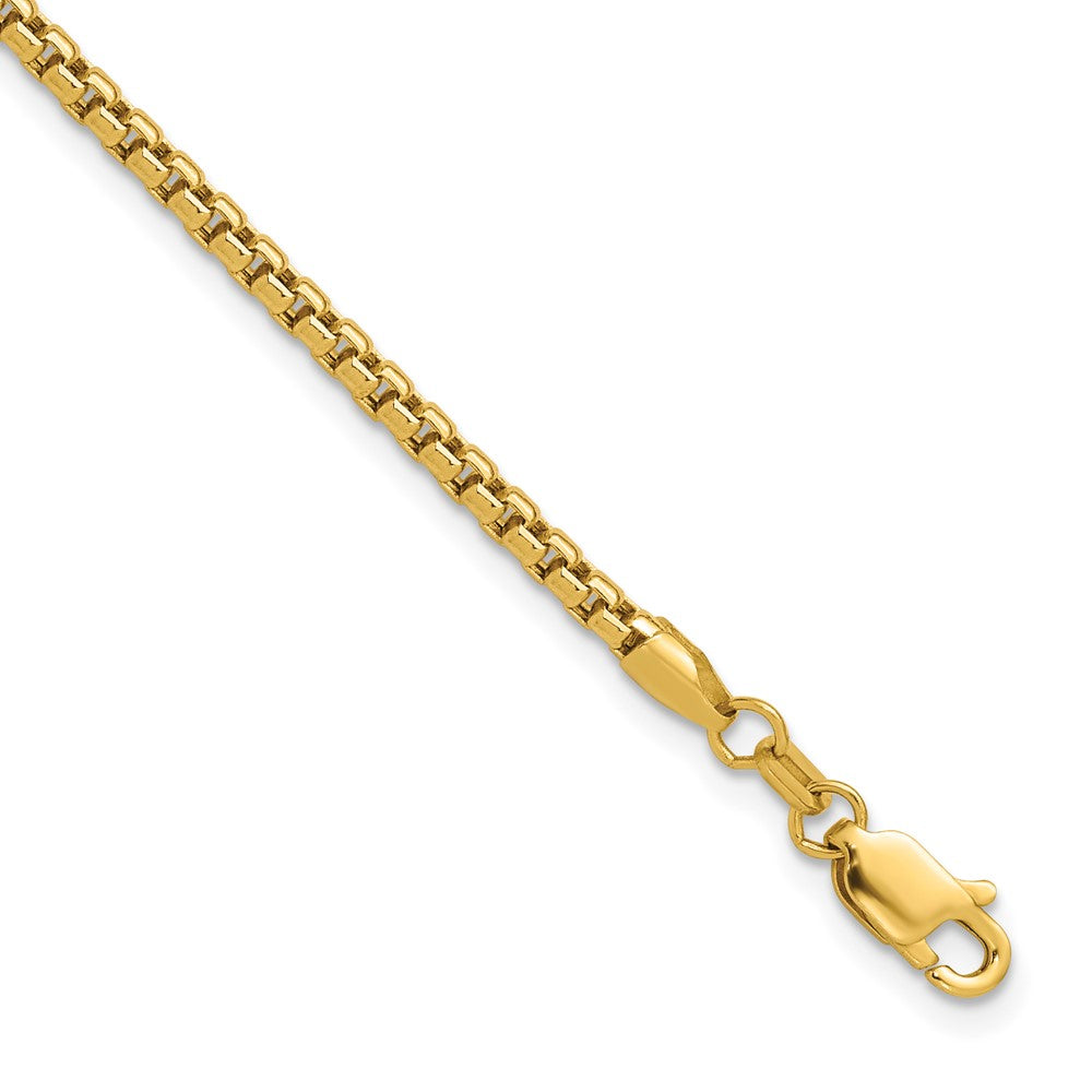 14K Semi-Solid Round Box Chain Bracelet