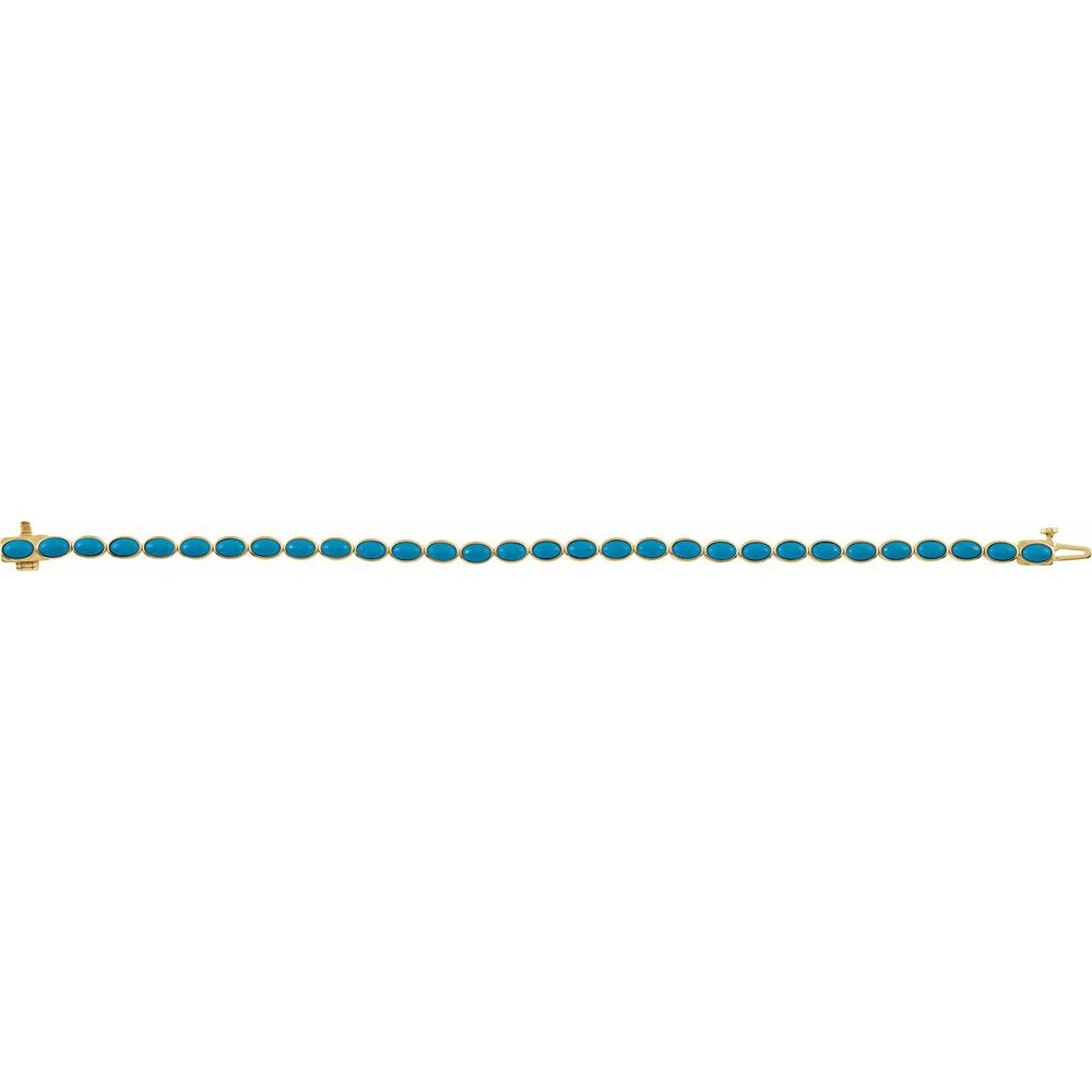 14K Natural Turquoise Line Bracelet