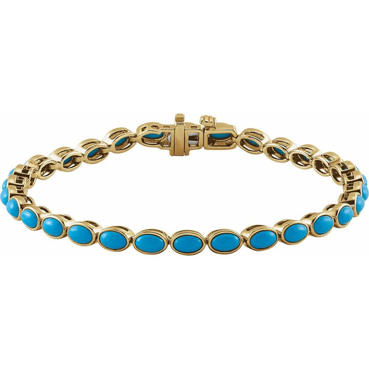 14K Natural Turquoise Line Bracelet