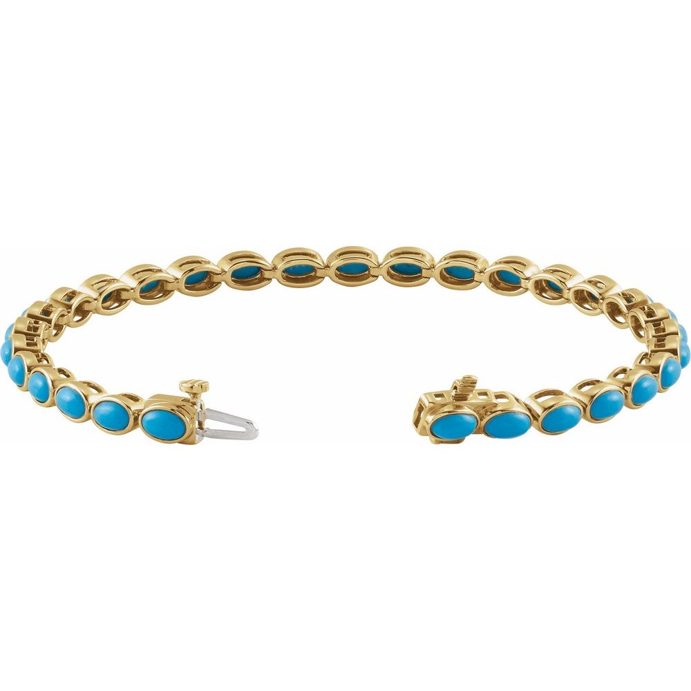 14K Natural Turquoise Line Bracelet