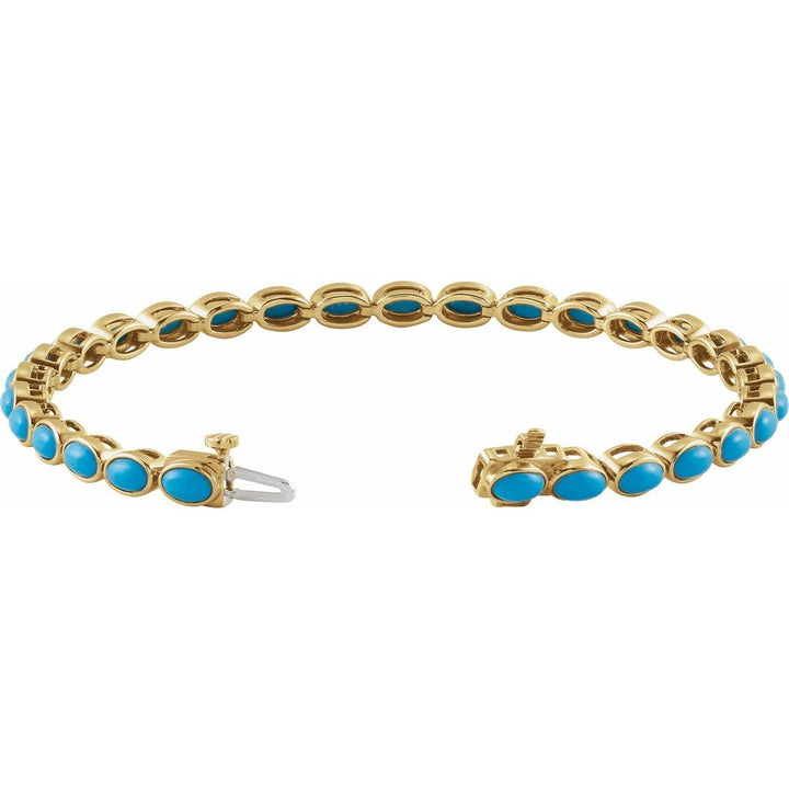14K Natural Turquoise Line Bracelet
