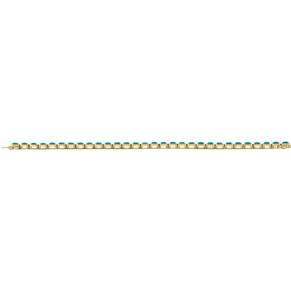 14K Natural Turquoise Line Bracelet