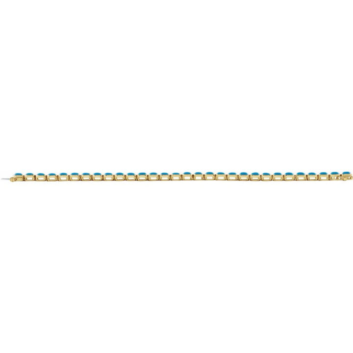 14K Natural Turquoise Line Bracelet