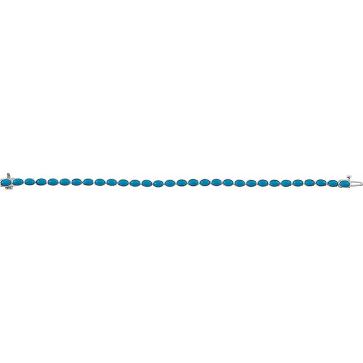 14K Natural Turquoise Line Bracelet