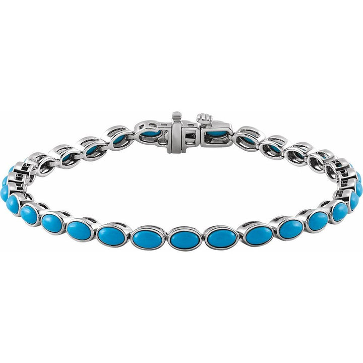 14K Natural Turquoise Line Bracelet